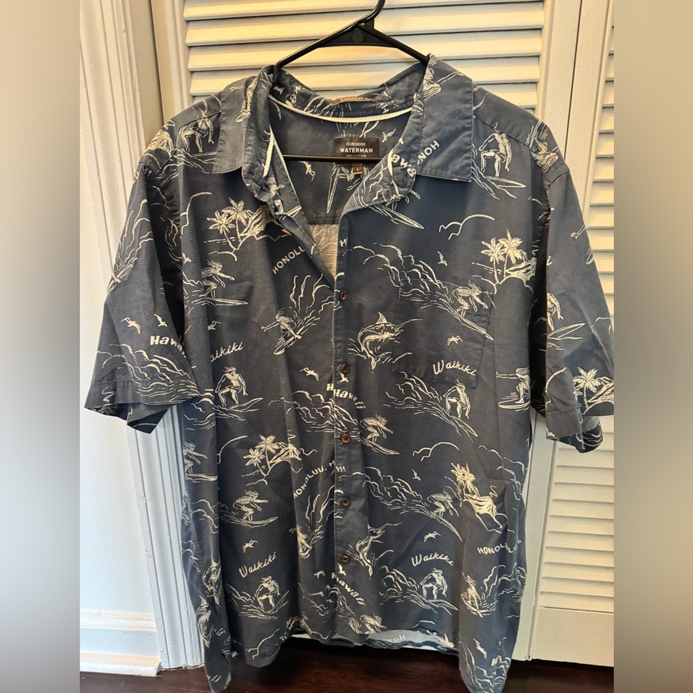 Quiksilver Navy Island Print Men's Shirt